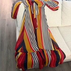 Striped Multicolor Maxi Dress